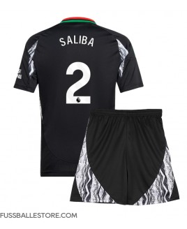 Günstige Arsenal William Saliba #2 Auswärts Trikotsatzt Kinder 2024-25 Kurzarm (+ Kurze Hosen)
